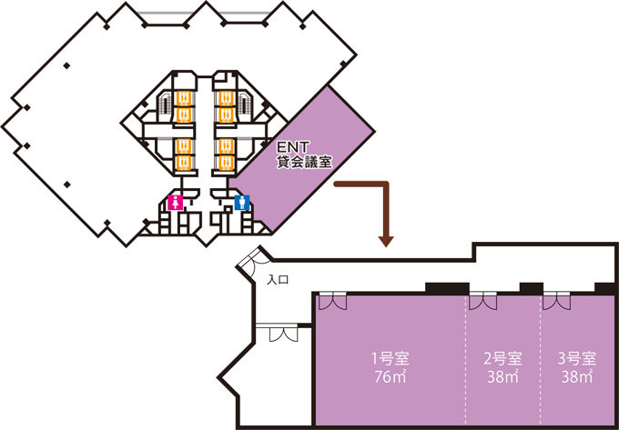 ハービスENT 9階貸会議室 フロア案内図