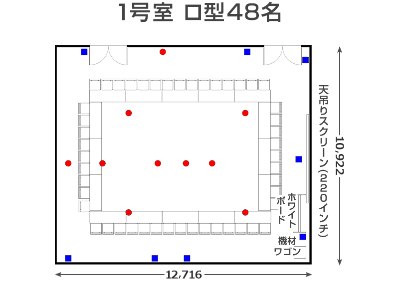 梅田サウス カンファレンスルーム 1号室 ロ型