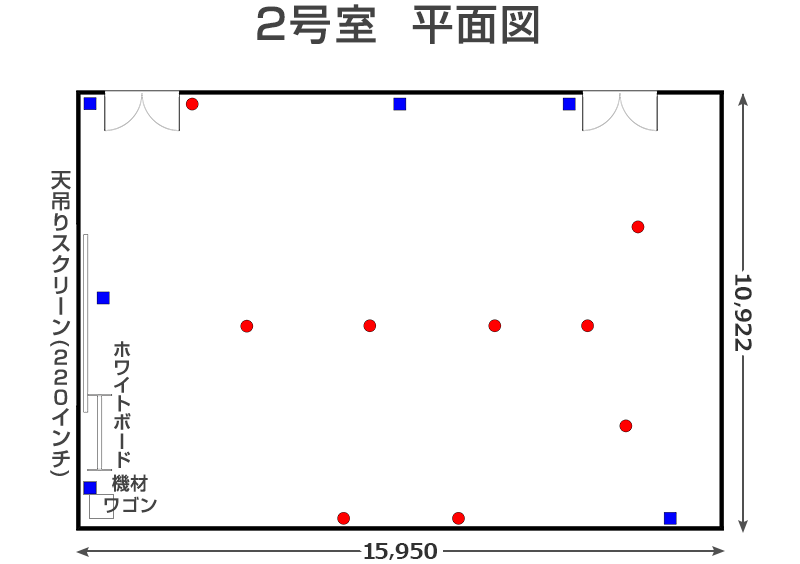 梅田サウス カンファレンスルーム 2号室 平面図